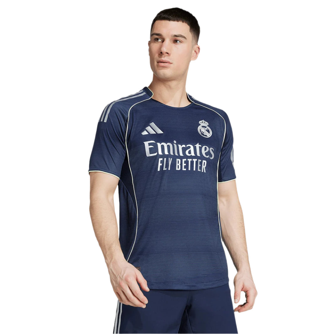 adidas Ã‰. MilitÃ£o Real Madrid 25/26 Away Jersey w/ Champions League Patches (Legend Ink)