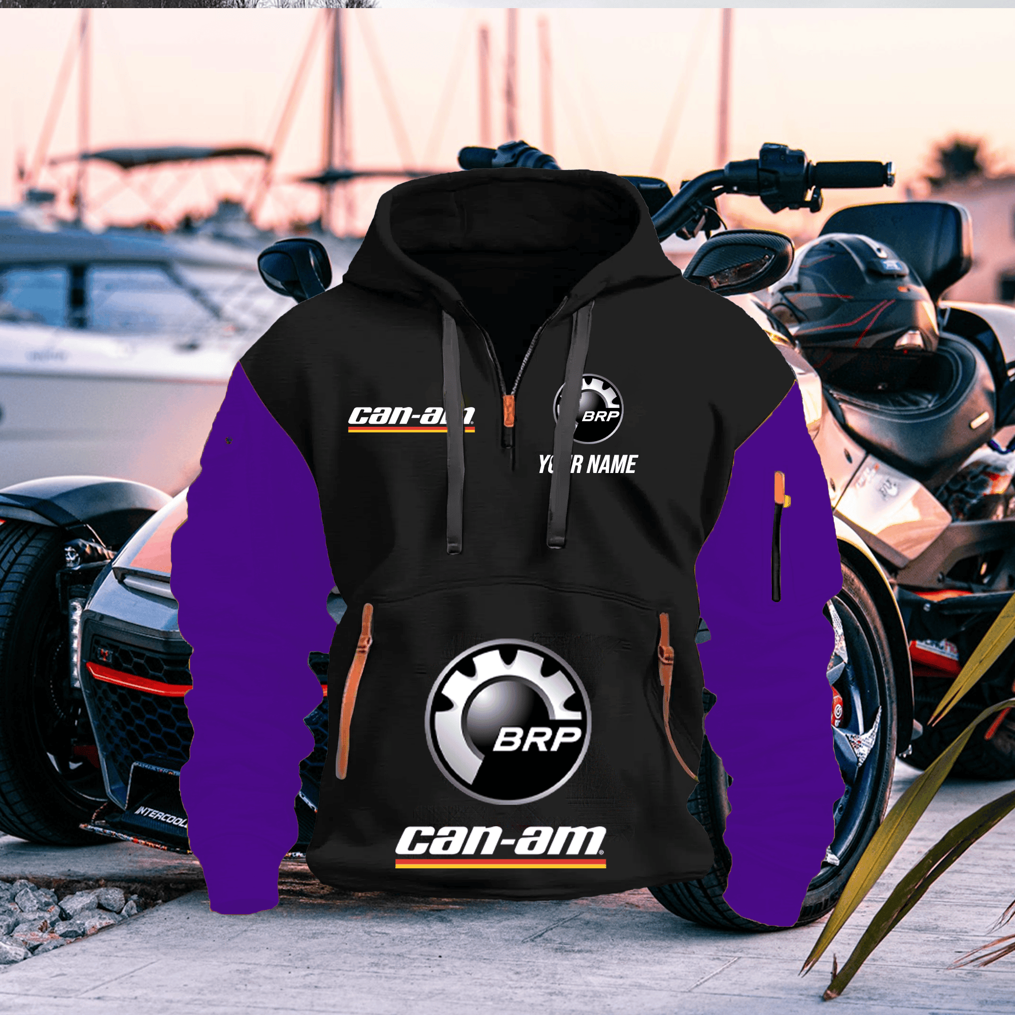 CA FULL PRINT QUATER ZIPPER JACKET