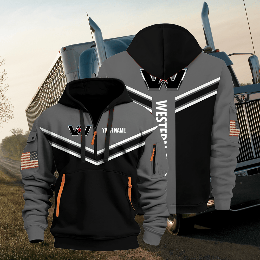 WS custom print name quarter zipper jacket