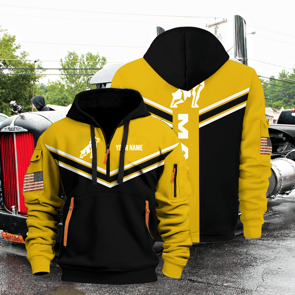 MA custom print name quarter zipper jacket
