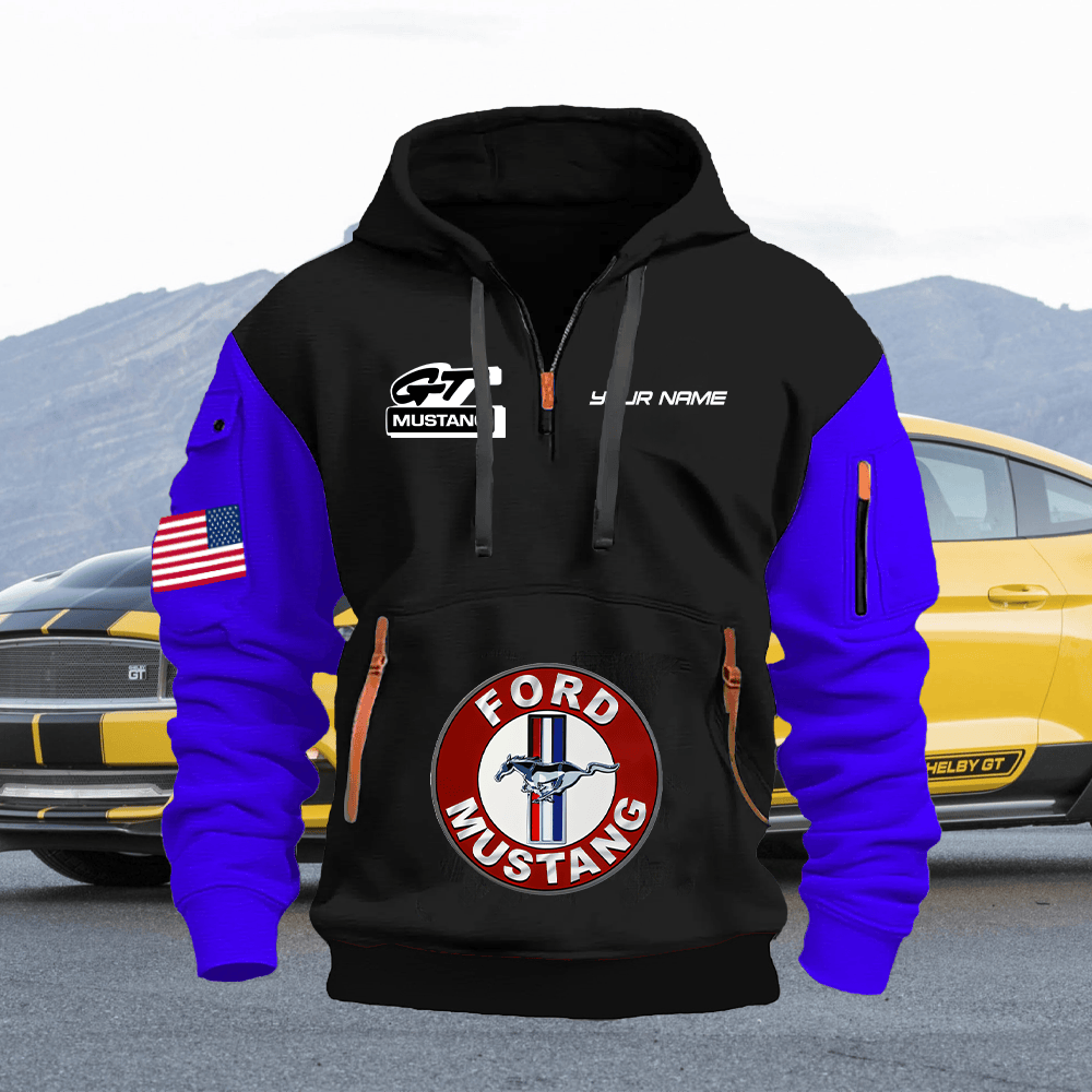 MT GT Print Name Quarter Zipper Hoodie
