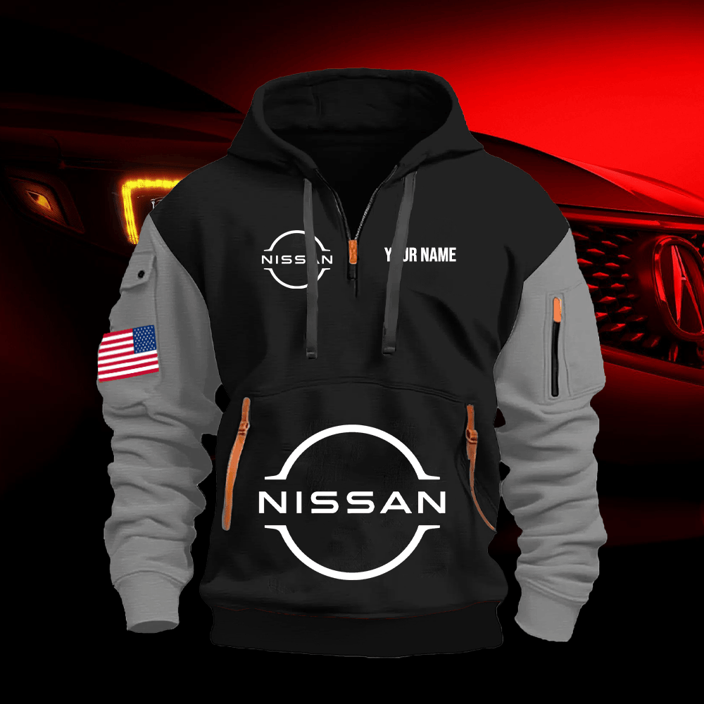 NS Custom Print Name Quarter Zipper Hoodie
