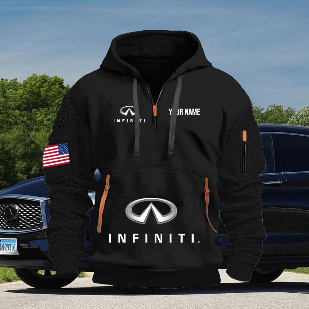 IF Custom Print Name Quarter Zipper Hoodie