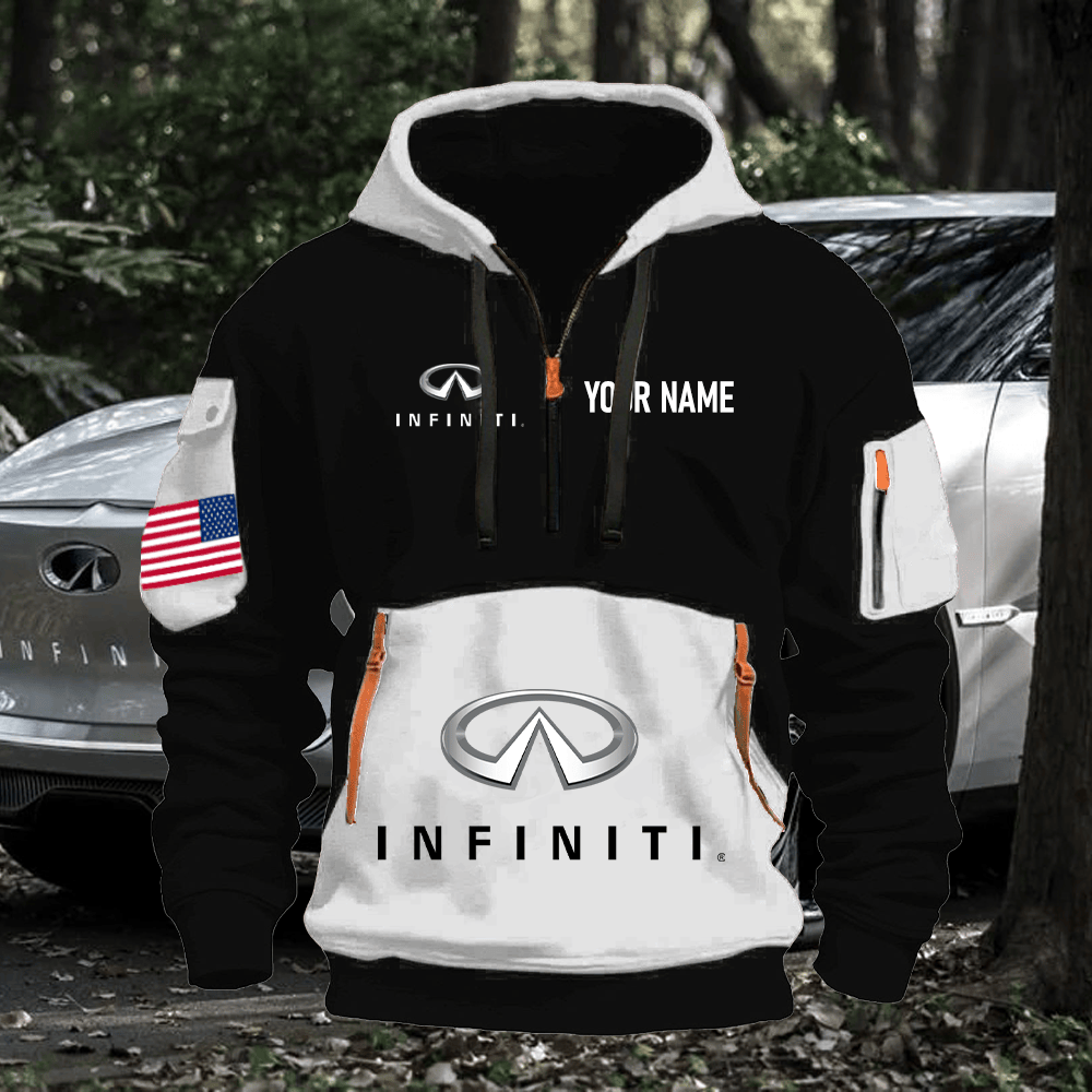 IF Print Name Quarter Zipper Hoodie