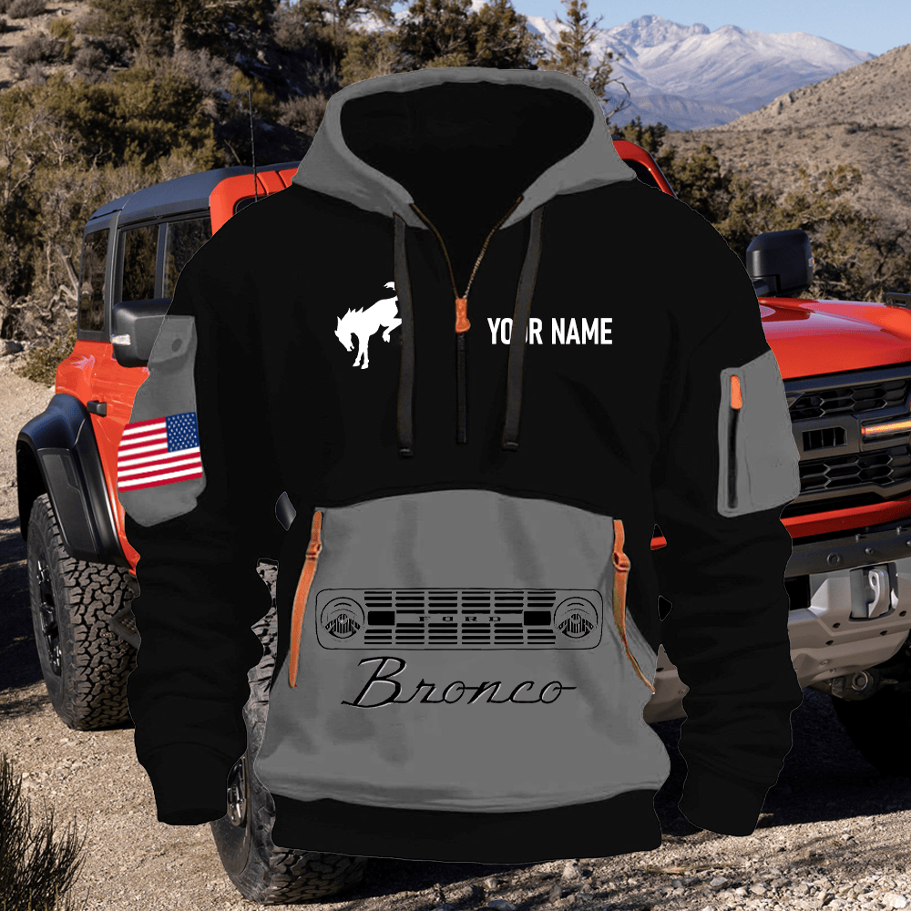 BR Print Name Quarter Zipper Hoodie