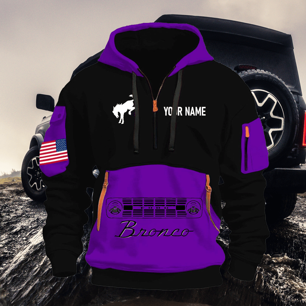 BR Print Name Quarter Zipper Hoodie
