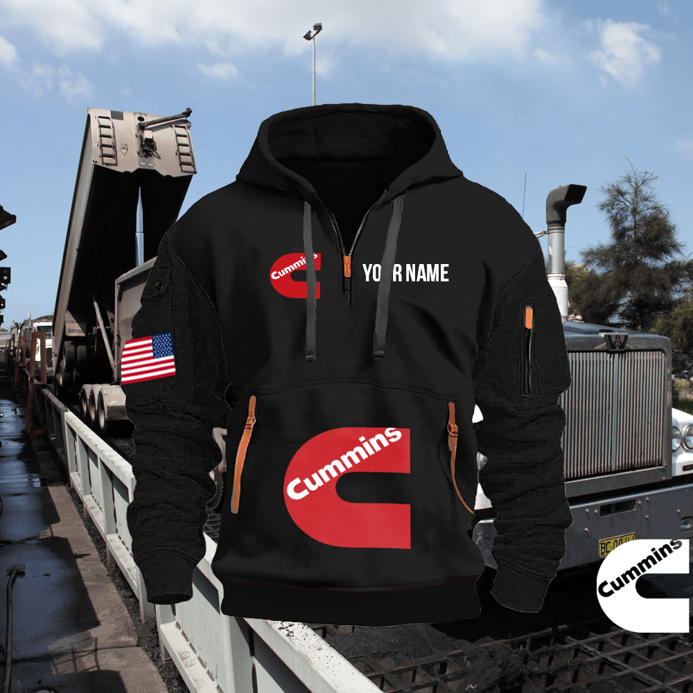 CM Custom Print Name Quarter Zipper Hoodie