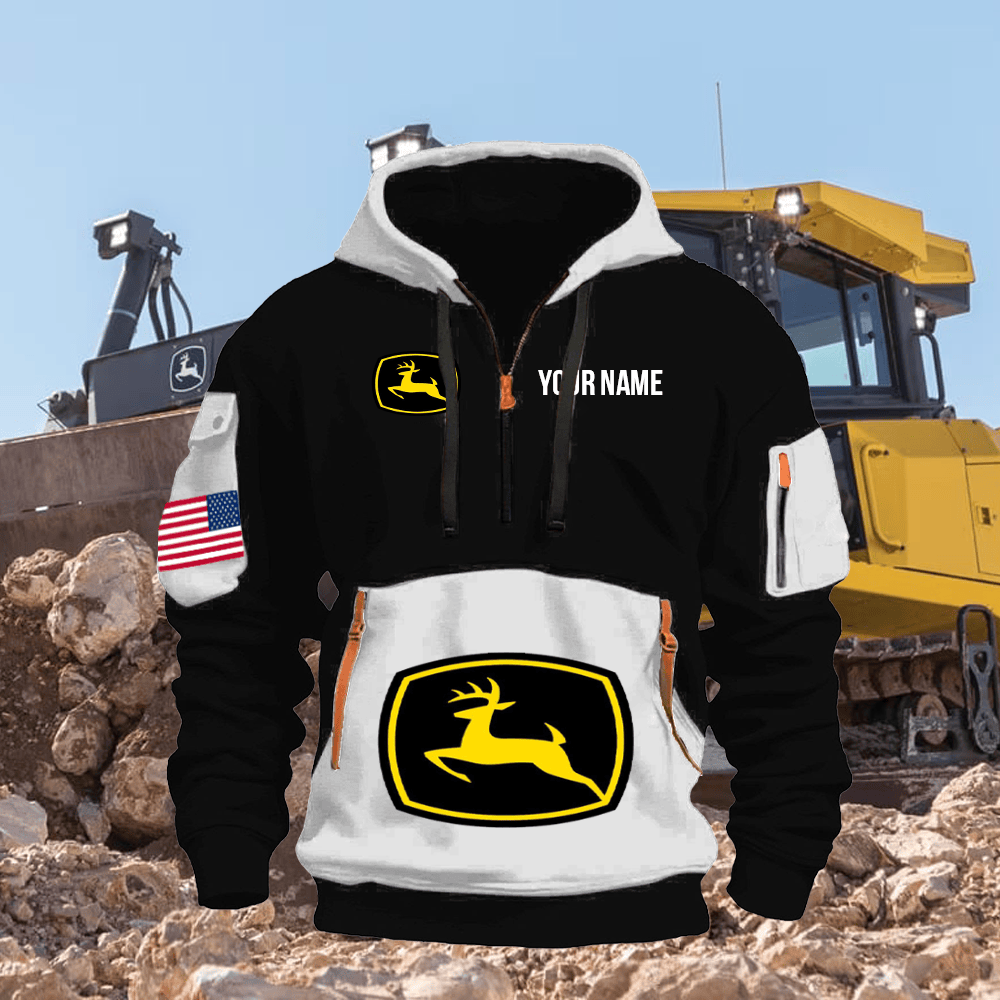 JD Print Name Quarter Zipper Hoodie