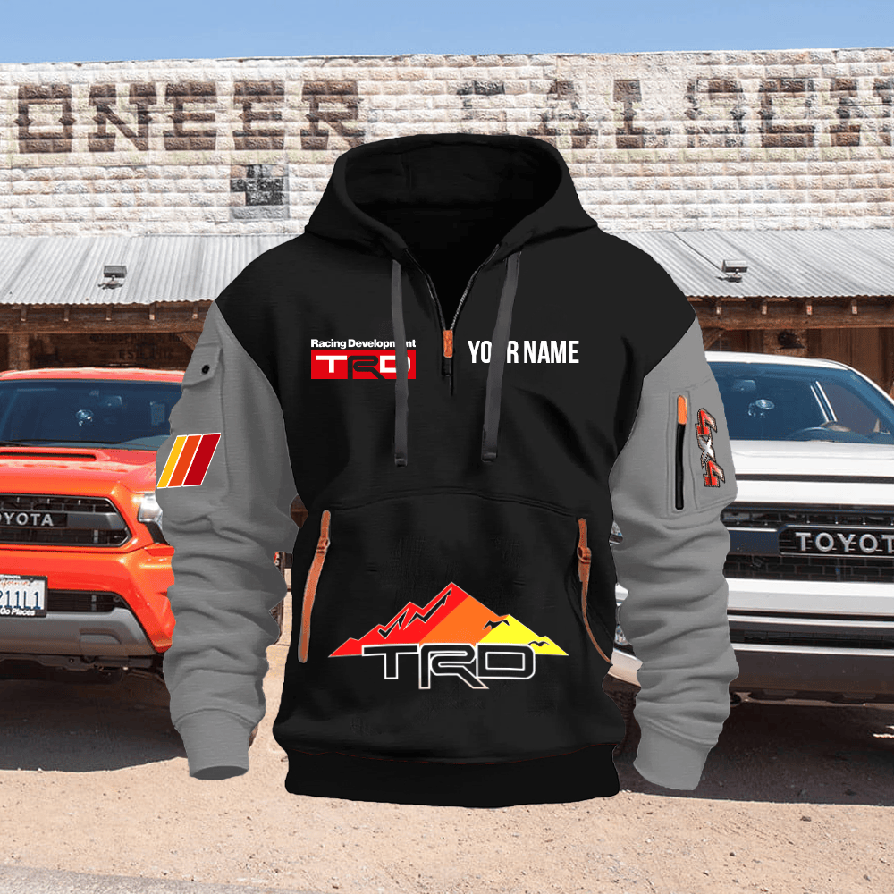 TY TRD Custom Print Name Quarter Zipper Hoodie