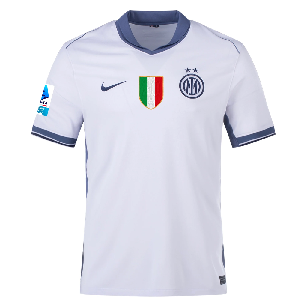 Nike Inter Milan Away Jersey w/ Serie A + Scudetto Patch 24/25 (Summit White/Iris Whisper)
