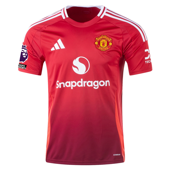 adidas Manchester United Aaron Wan-Bissaka Home Jersey w/ EPL + No Room For Racism 24/25 (MUFC Red)
