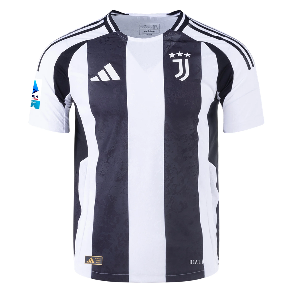adidas Juventus Authentic Douglas Luiz Home Jersey w/ Serie A Patch 24/25 (White/Black)