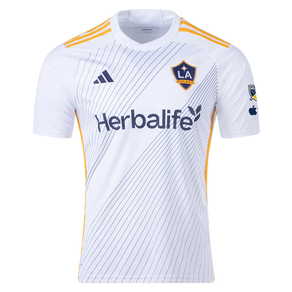adidas LA Galaxy MartÃ­n CÃ¡ceres Home Jersey w/ MLS + Apple TV Patches 24/25 (White/Yellow/Navy)