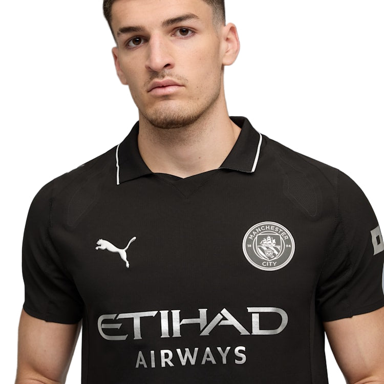Puma Manchester City Authentic Away Jersey w/ Champions League Patches 25/26 (Puma Black)
