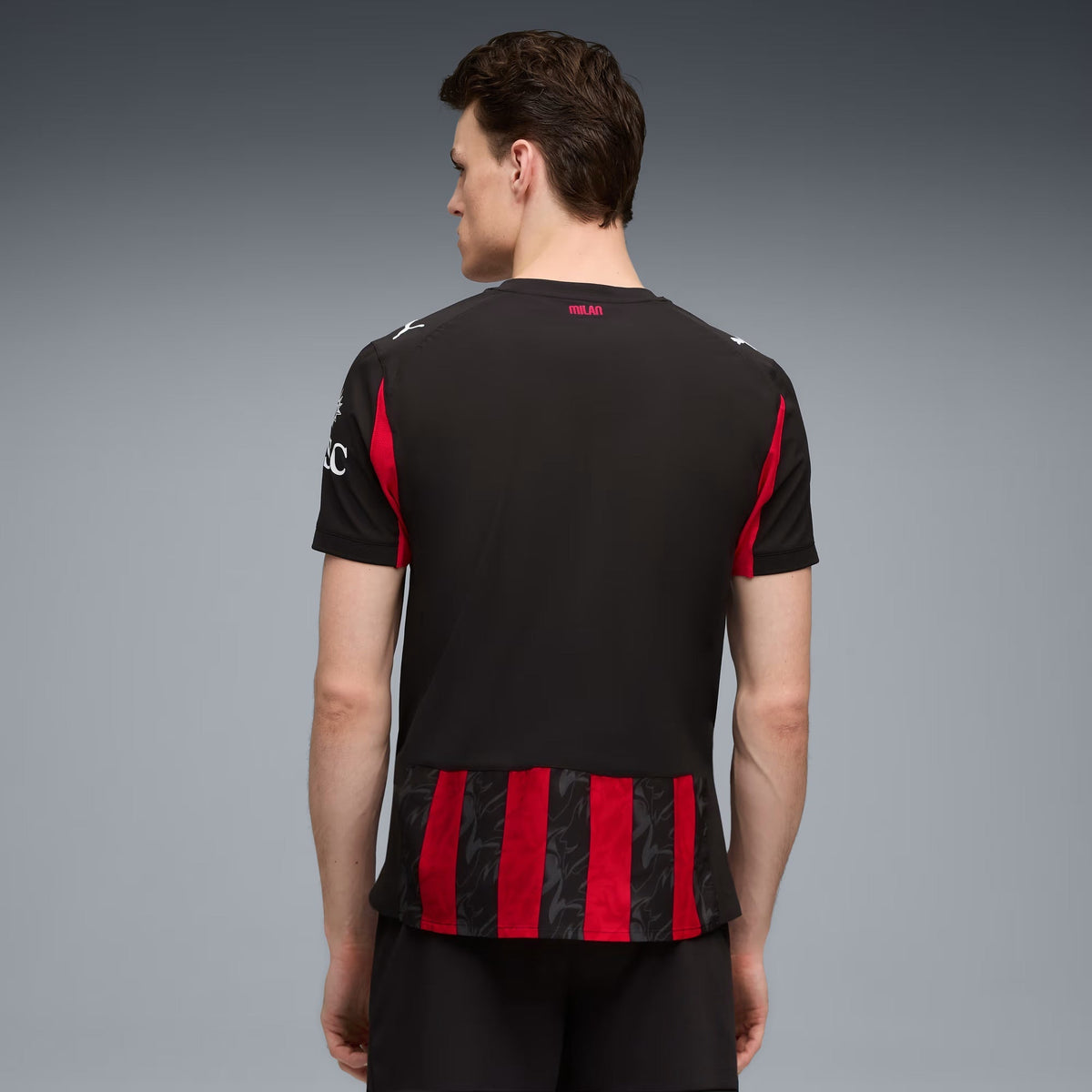 Puma Rafa Leao Men's AC Milan Authentic Home Jersey 25/26 w/ Seria A Patch (Red/Black)