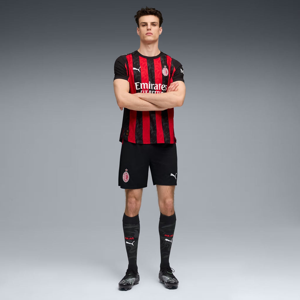Puma Musah Men's AC Milan Authentic Home Jersey 25/26 w/ Seria A Patch (Red/Black)