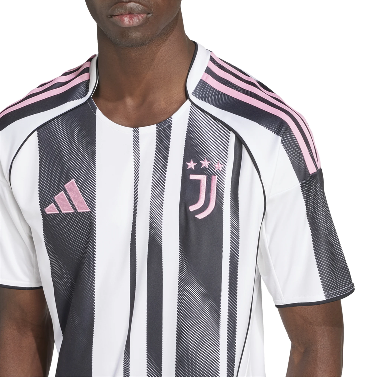 adidas Men's Juventus Joao Mario Home Jersey w/ Serie A Patch 25/26 (White/Black/Pink)