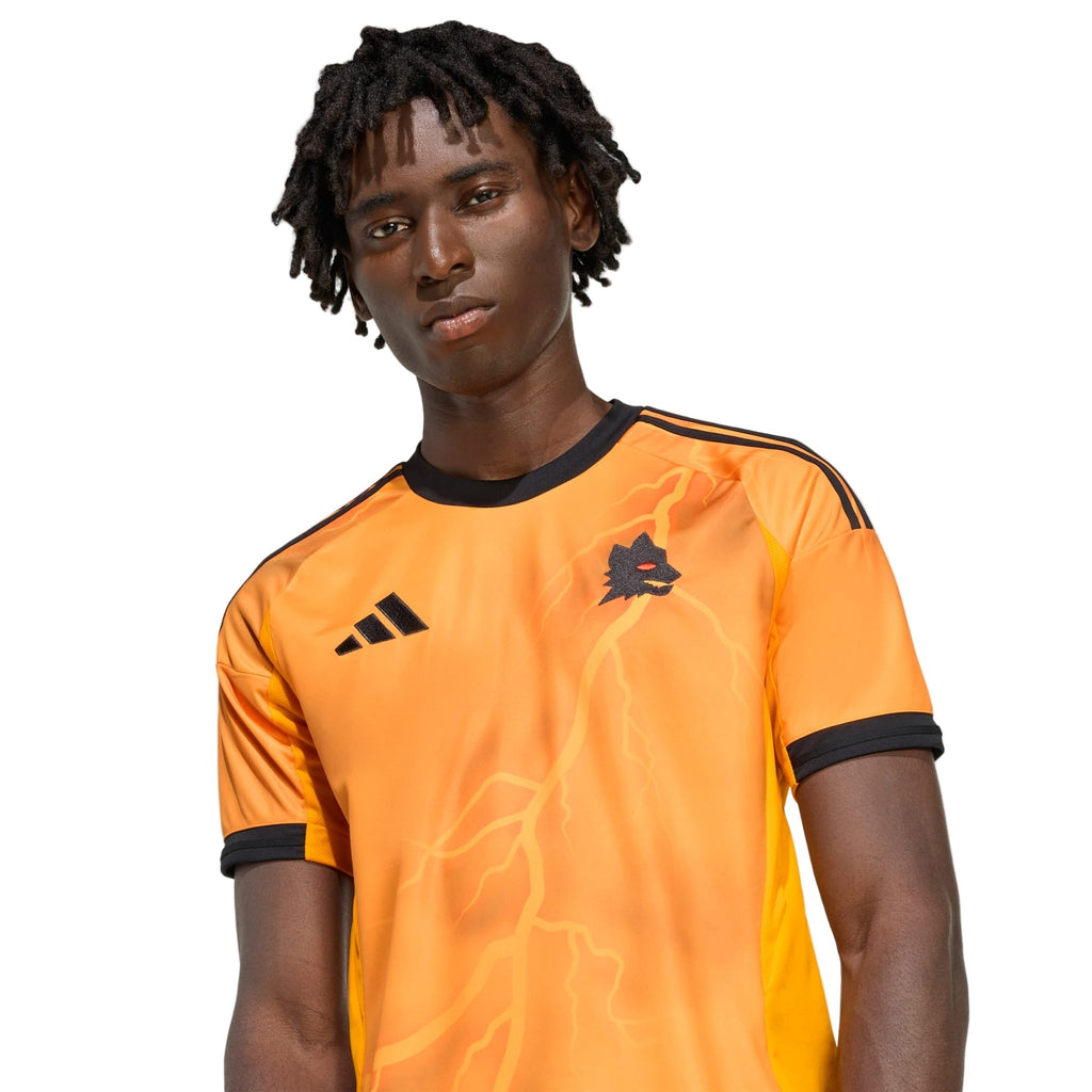adidas Roma MatÃ­as SoulÃ© Away Jersey w/ Serie A Patch 25/26 (Orange/Black)