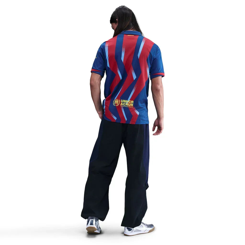 Nike Men's FC Barcelona F. De Jong 4th Jersey 25/26 w/ La Liga Patches (Blue/Red/Yellow)