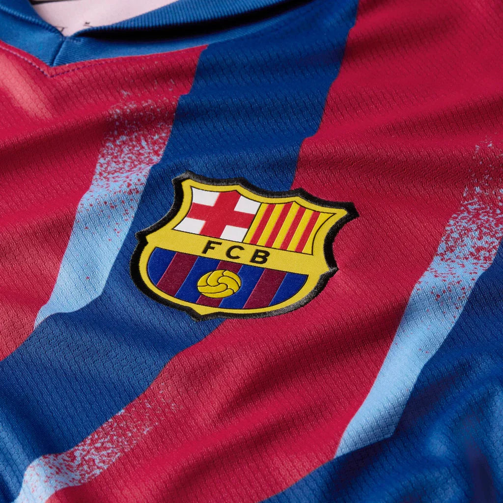 Nike Men's FC Barcelona Raphinha 4th Jersey 25/26 w/ La Liga Patches (Blue/Red/Yellow)