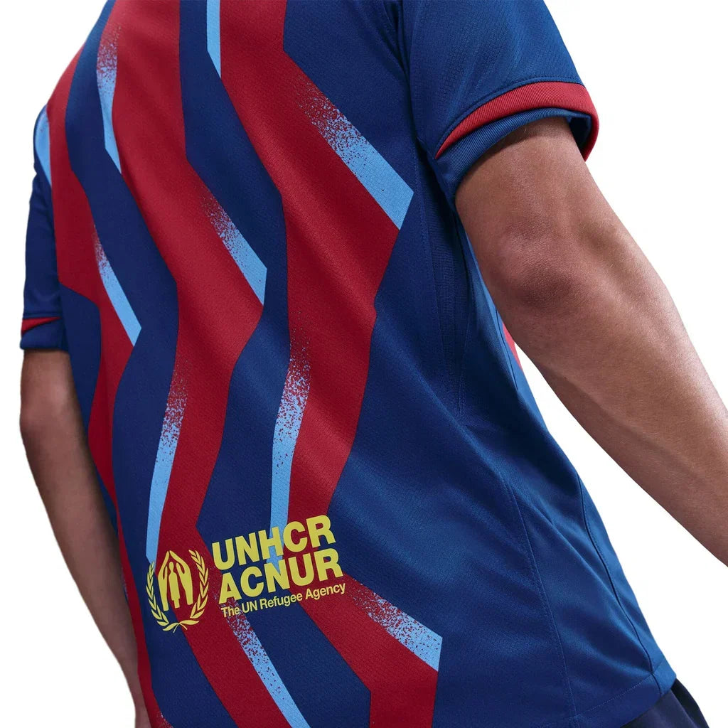 Nike Men's FC Barcelona M. Casado 4th Jersey 25/26 w/ La Liga Patches (Blue/Red/Yellow)