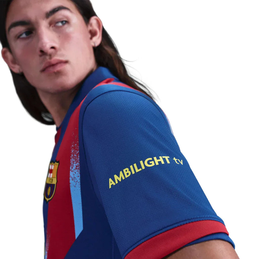 Nike Men's FC Barcelona Eric 4th Jersey 25/26 w/ La Liga Patches (Blue/Red/Yellow)