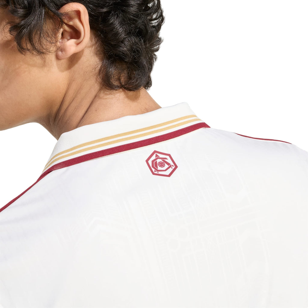 adidas Mosquera Men's Arsenal FC Third Jersey 25/26 w/ NRFR + EPL Patches (White/Burgundy)