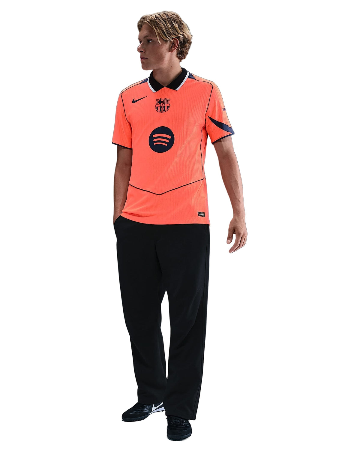 Nike Rashford FC Barcelona Third T90 Authentic Jersey 25/26 w/ Champions League Patches (Mango/Navy)