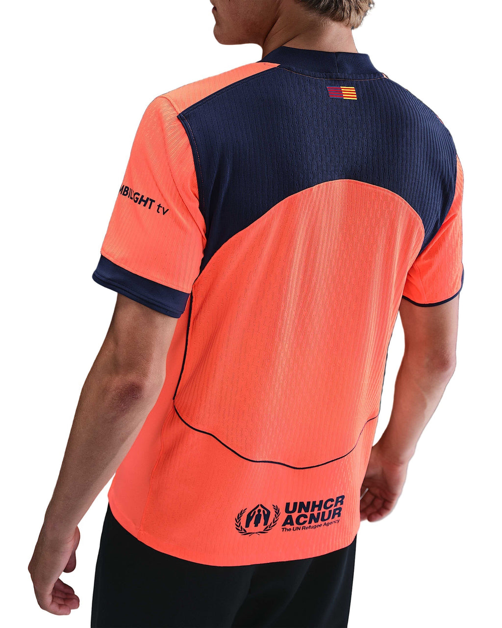 Nike Rashford FC Barcelona Third T90 Authentic Jersey 25/26 w/ Champions League Patches (Mango/Navy)