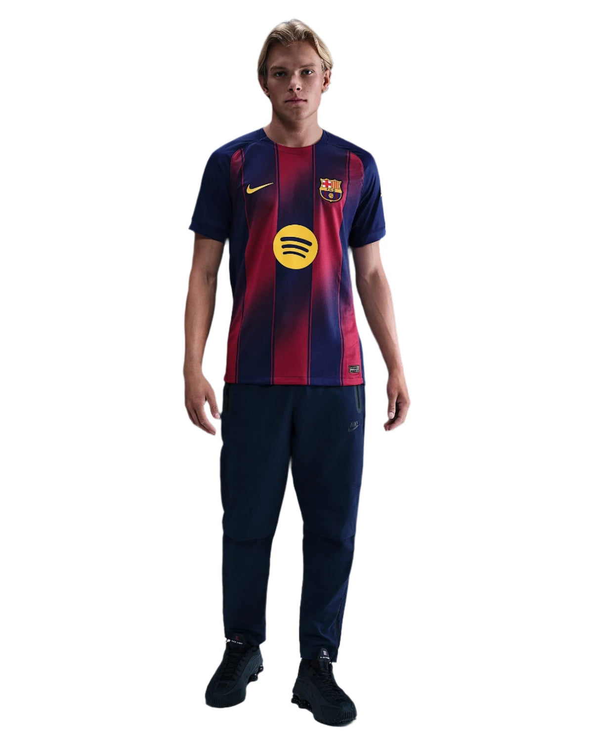 Nike Gavi FC Barcelona Home Jersey 25/26 w/ Champions League Patches (Deep Royal Blue/Midwest Gold)