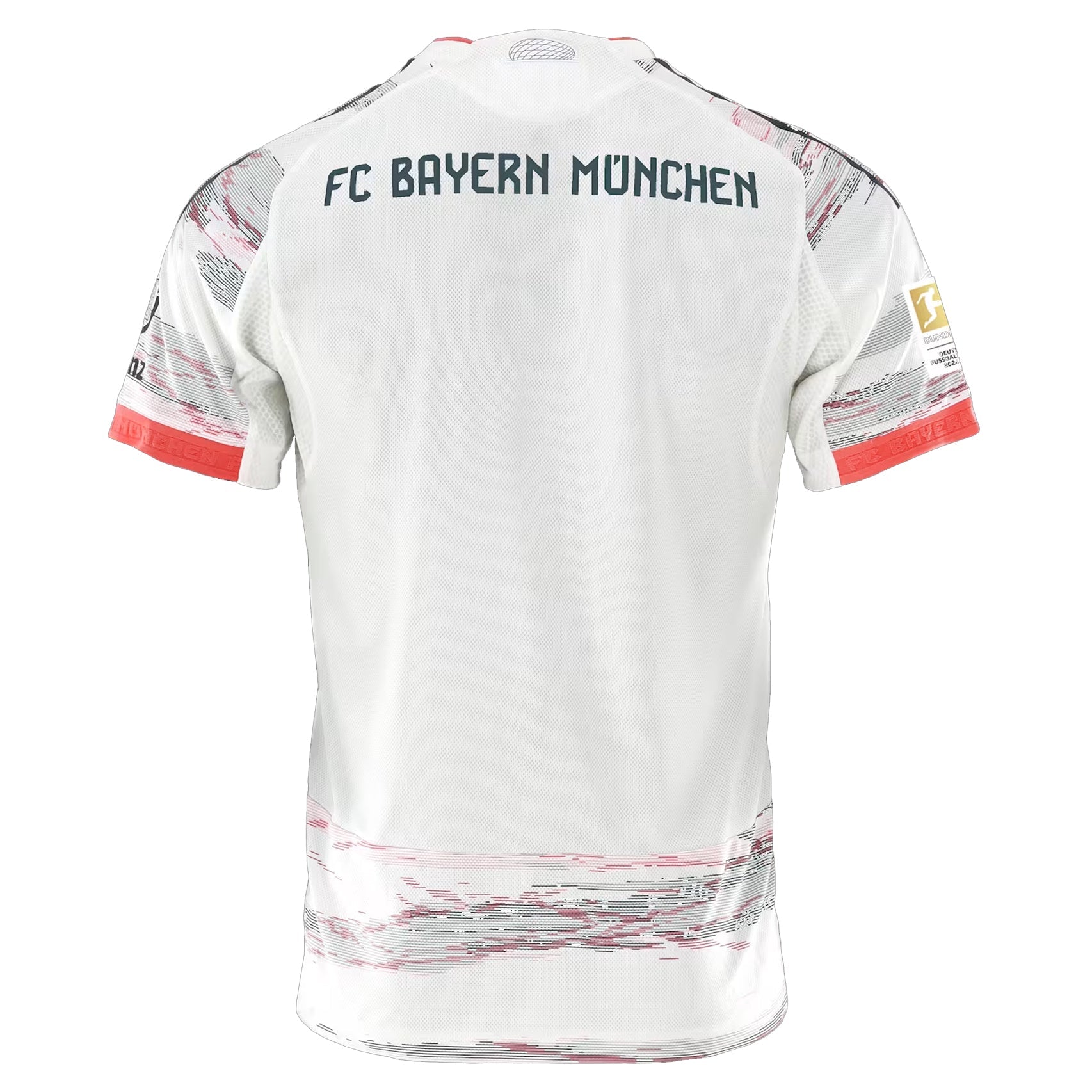 adidas Muller Authentic Away Jersey 25/26 w/ Sponsor + Meister Bundesliga Patch (White/Red)