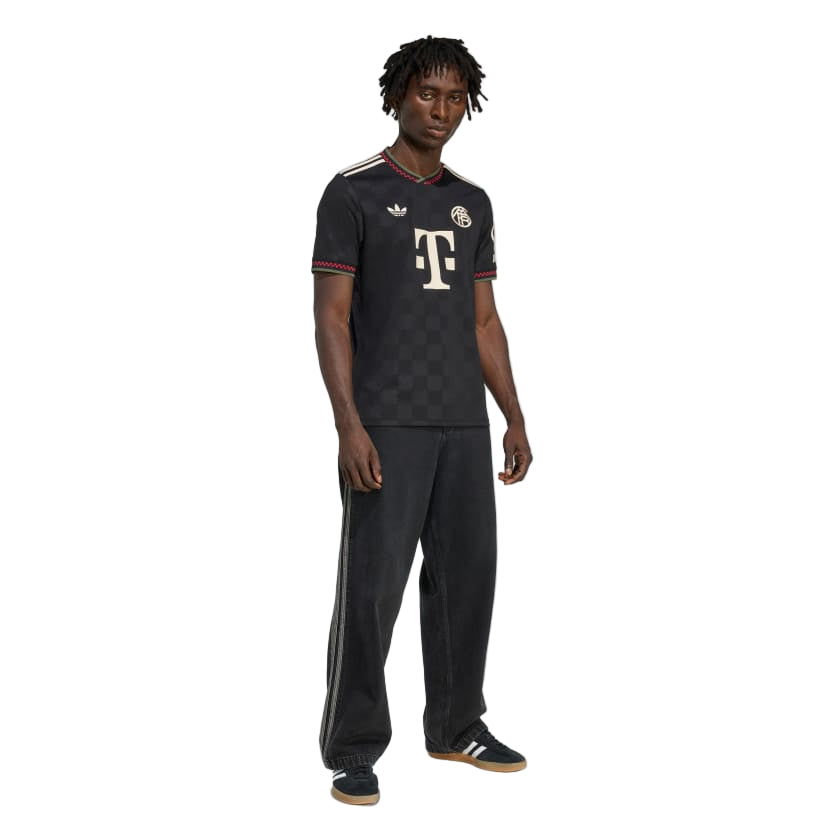 adidas Bayern Munich Jamal Musiala Third Jersey w/ Champions League Patches 25/26 (Black/Olive Green)