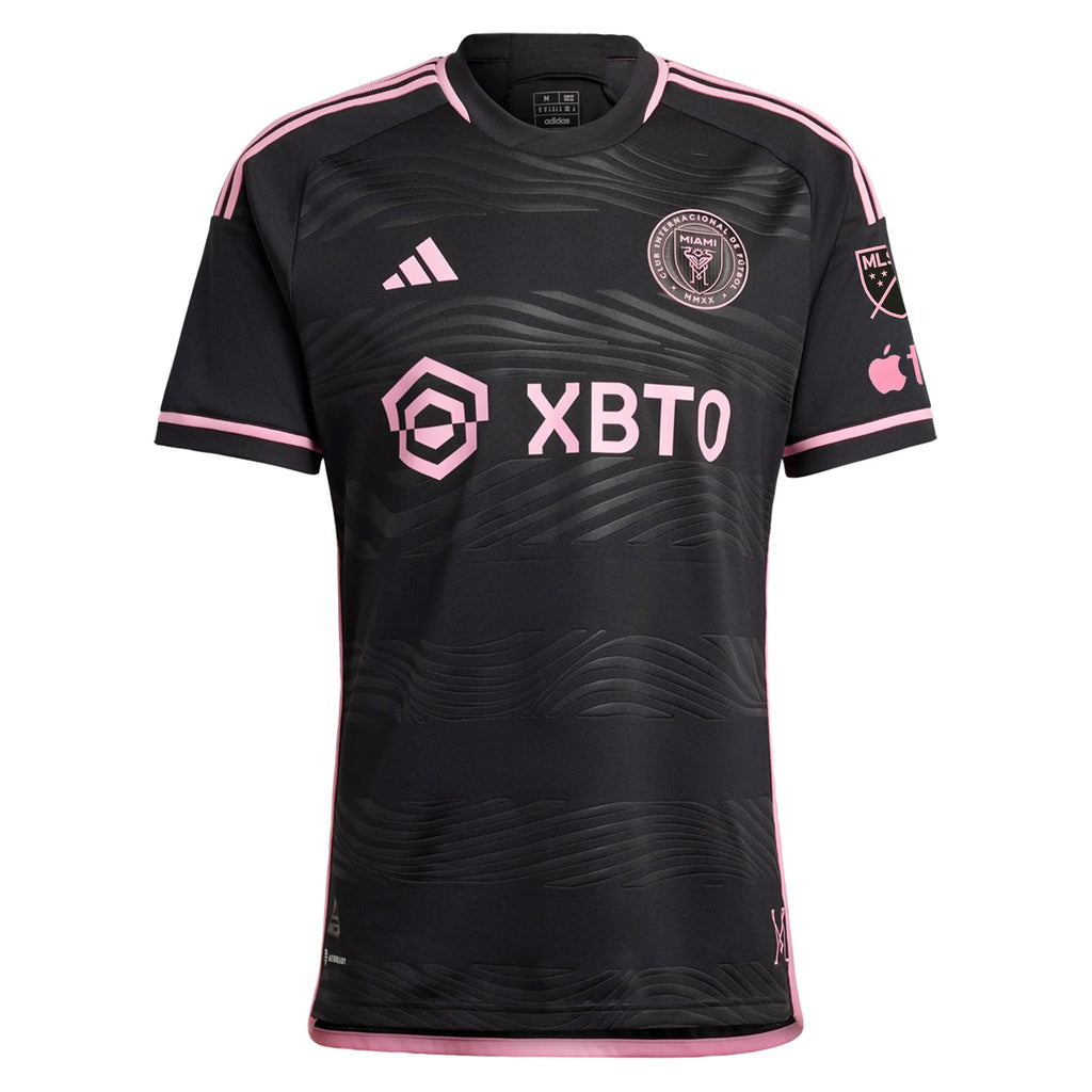 adidas Inter Miami Jordi Alba Authentic Player Version Away Jersey 23/24 w/ MLS Patches (Black/Pink)
