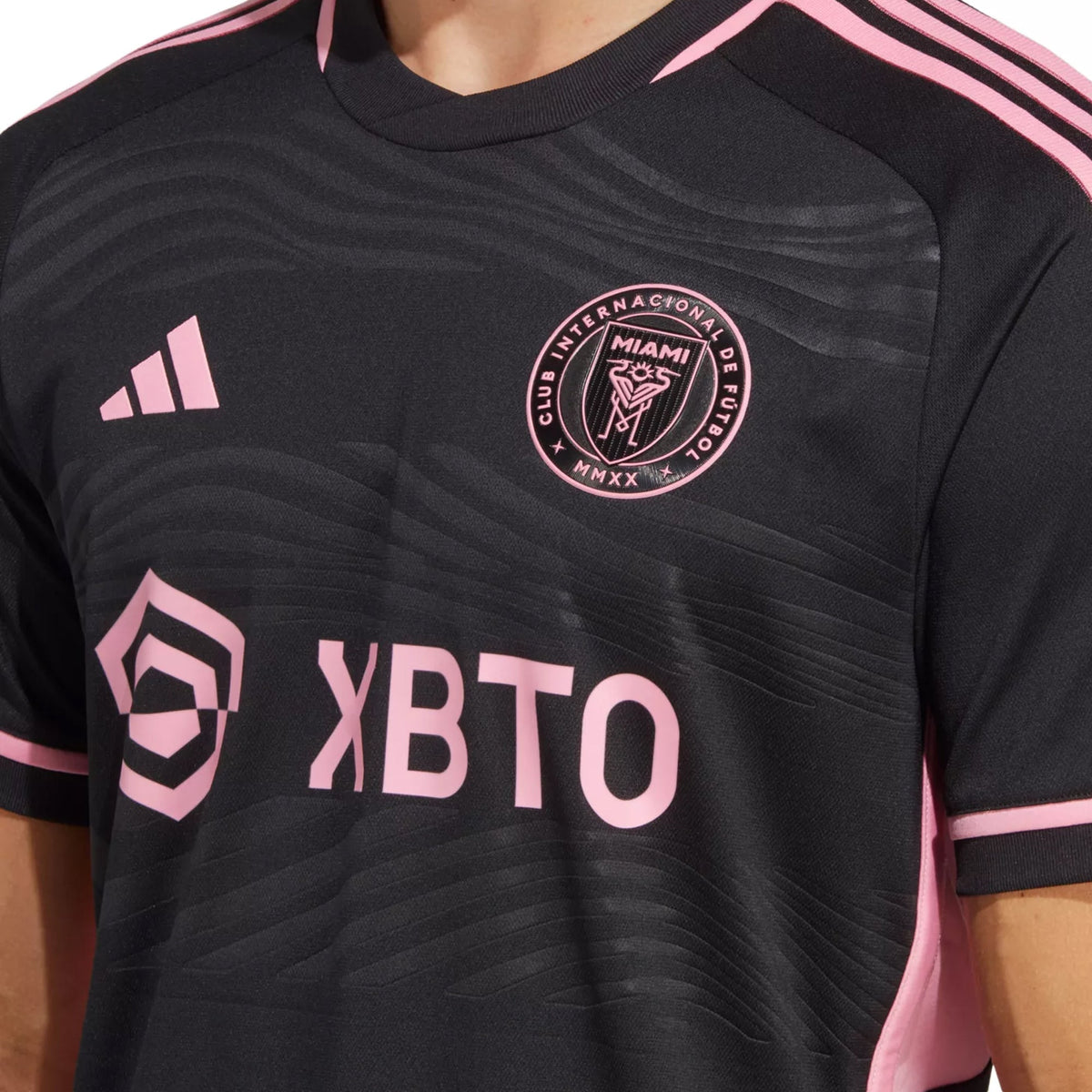 adidas Inter Miami Jordi Alba Authentic Player Version Away Jersey 23/24 w/ MLS Patches (Black/Pink)