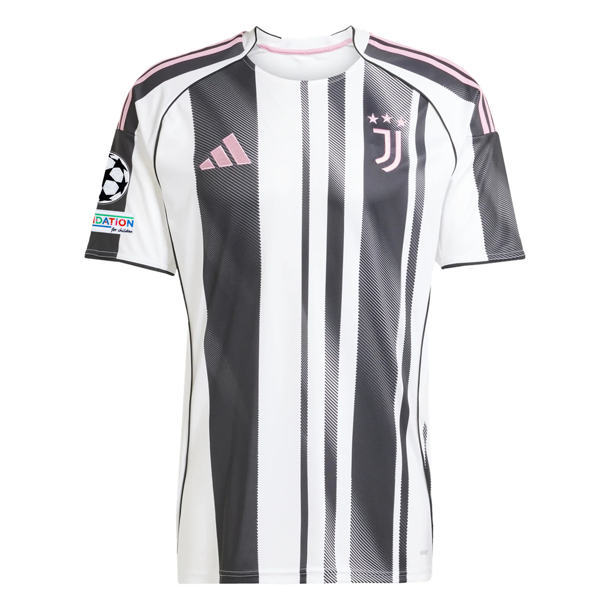 adidas Juventus Cambiaso Home Jersey w/ Champions League Patches 25/26 (White/Black/Pink)