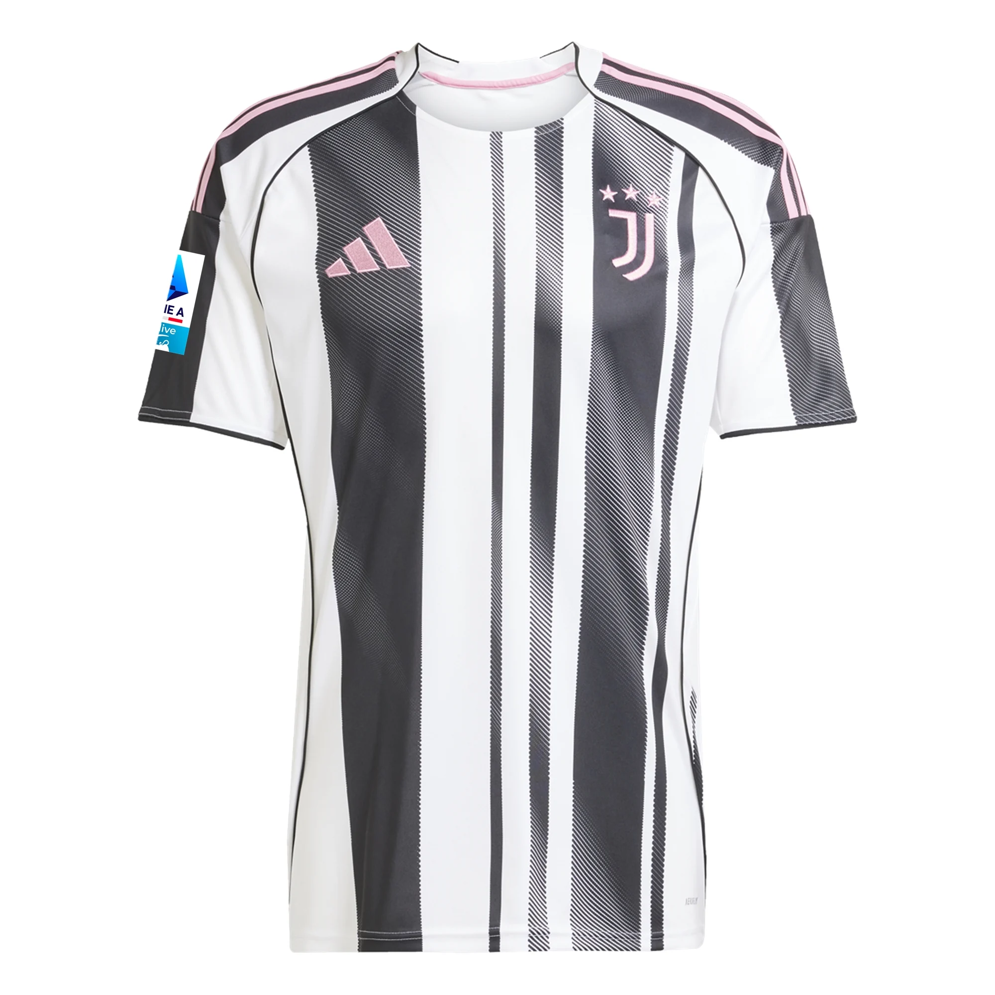 adidas Men's Juventus Cambiaso Home Jersey w/ Serie A Patch 25/26 (White/Black/Pink)