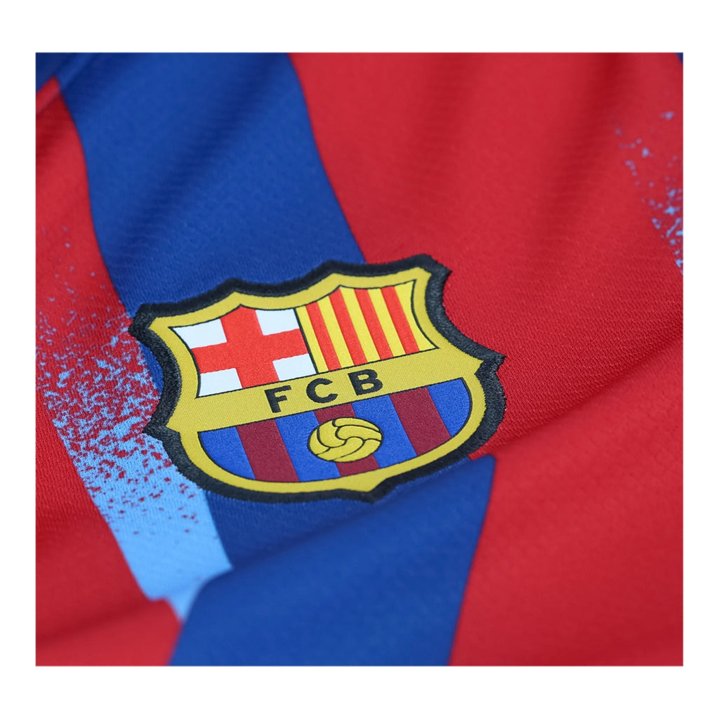 Nike Youth Kounde FC Barcelona 4th Soccer Jersey 25/26 (Gym Blue/Salsa Red)