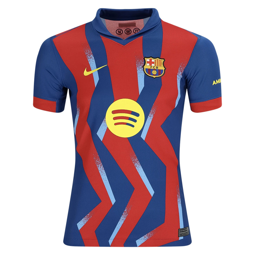Nike Youth M. Casado FC Barcelona 4th Soccer Jersey 25/26 (Gym Blue/Salsa Red)