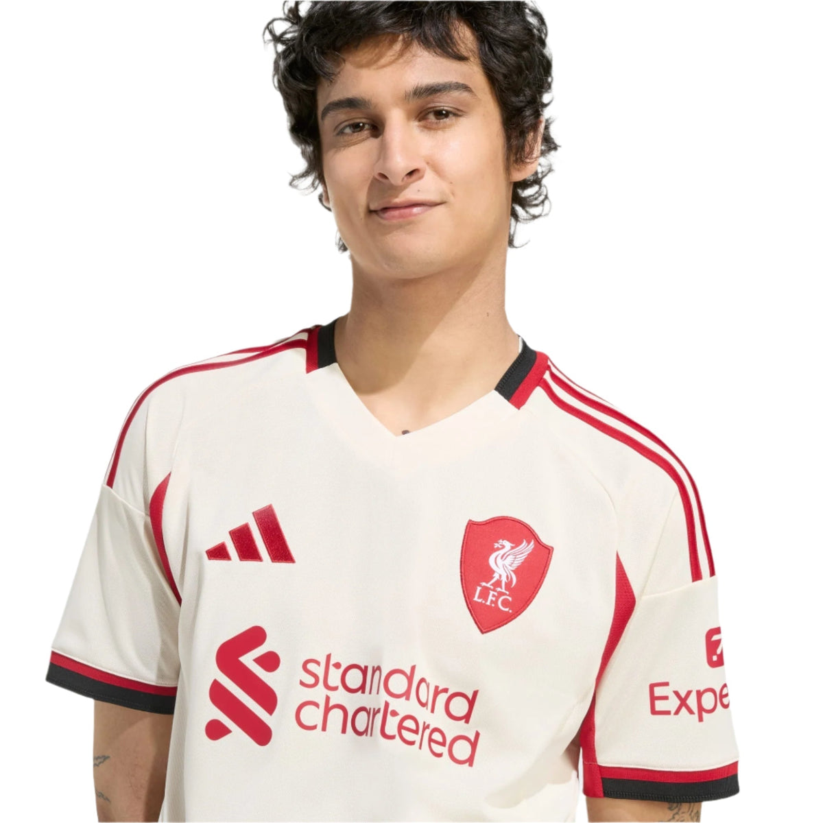 adidas Men's Liverpool Endo Away Jersey w/ Champions League Patches 25/26 (Wonder White)