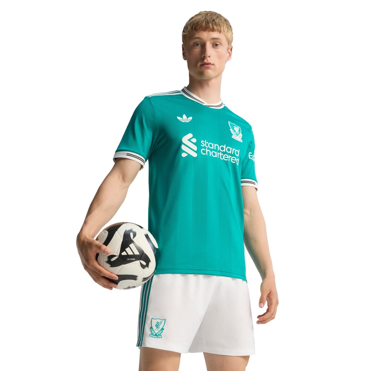 adidas Liverpool FC Authentic Curtis Jones Third Jersey w/ EPL + No Room For Racism Patches 25/26 (Sea Green)
