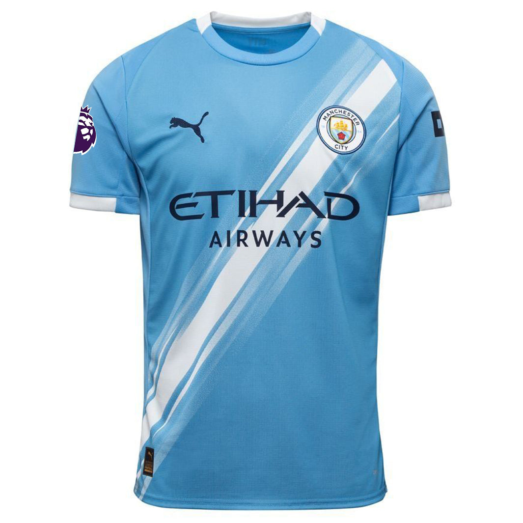 Oscar Bobb Manchester City Home Jersey 25/26 w/ EPL + Sponsor Patch (Team Light Blue/Puma White)