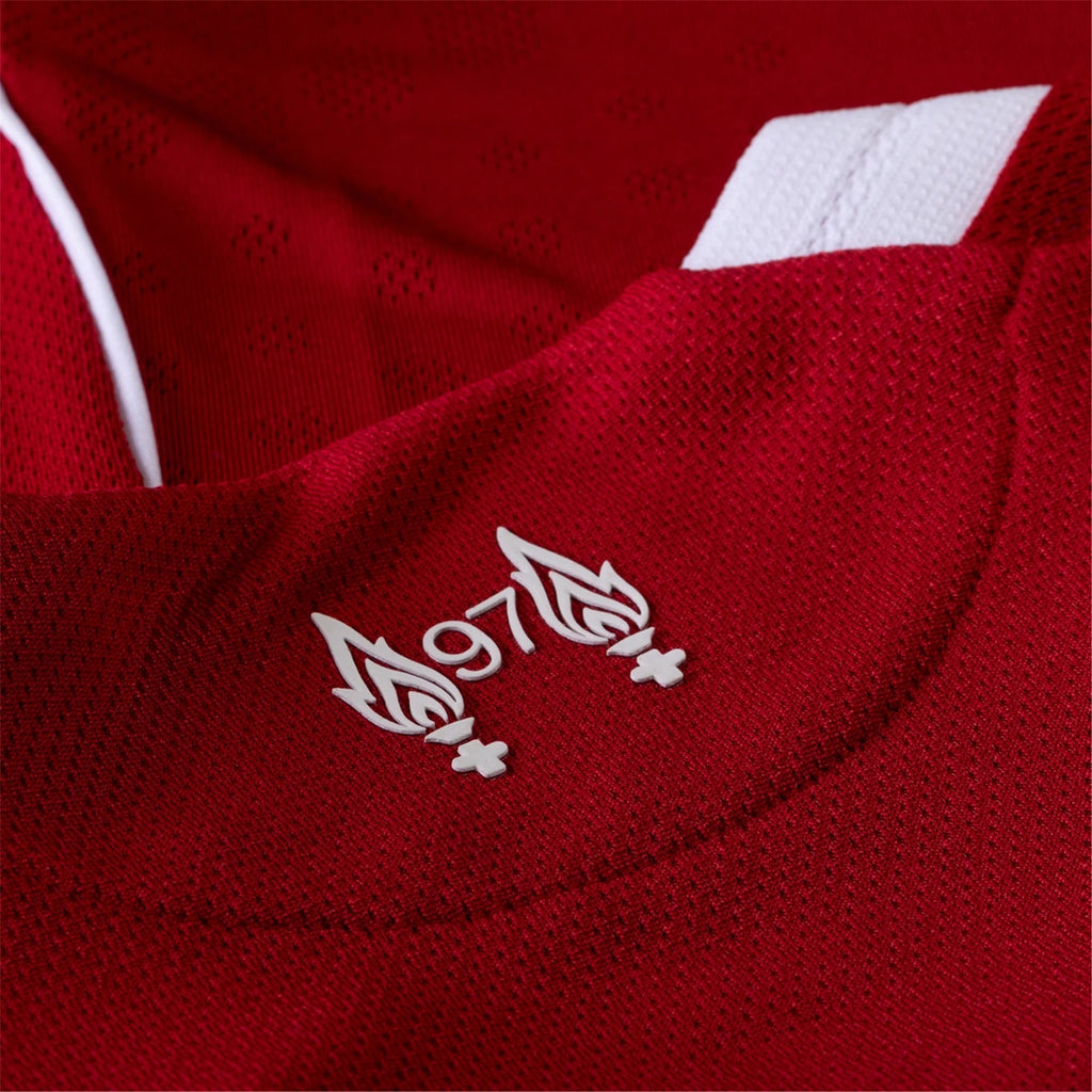 adidas Men's Liverpool FC Authentic Bradley Home Jersey 25/26 w/ EPL + NRFR Patches (Strawberry Red)