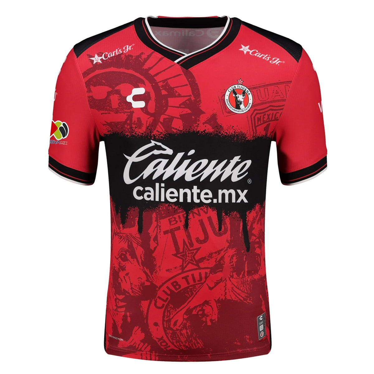 Charly Frank Boya Men's Club Tijuana Xolos Home Jersey 25/26 w/ BBVA MX Patch (Red/Black)