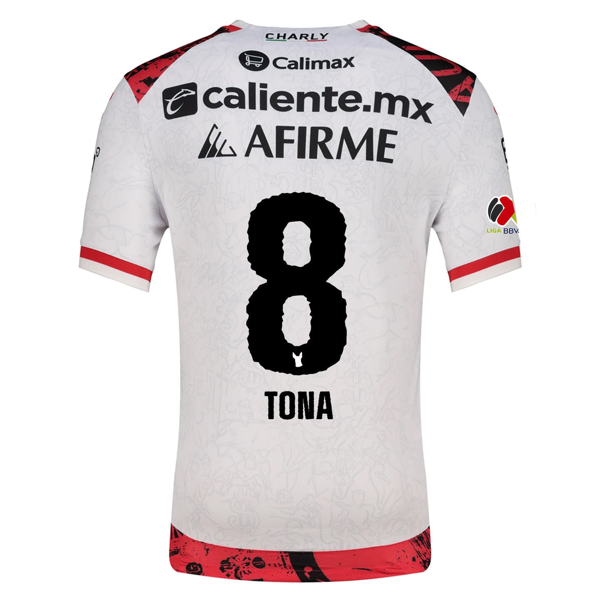 Charly IvÃ¡n Tona Men's Xolos De Tijuana Away Jersey 25/26 w/ BBVA MX Patch (White)