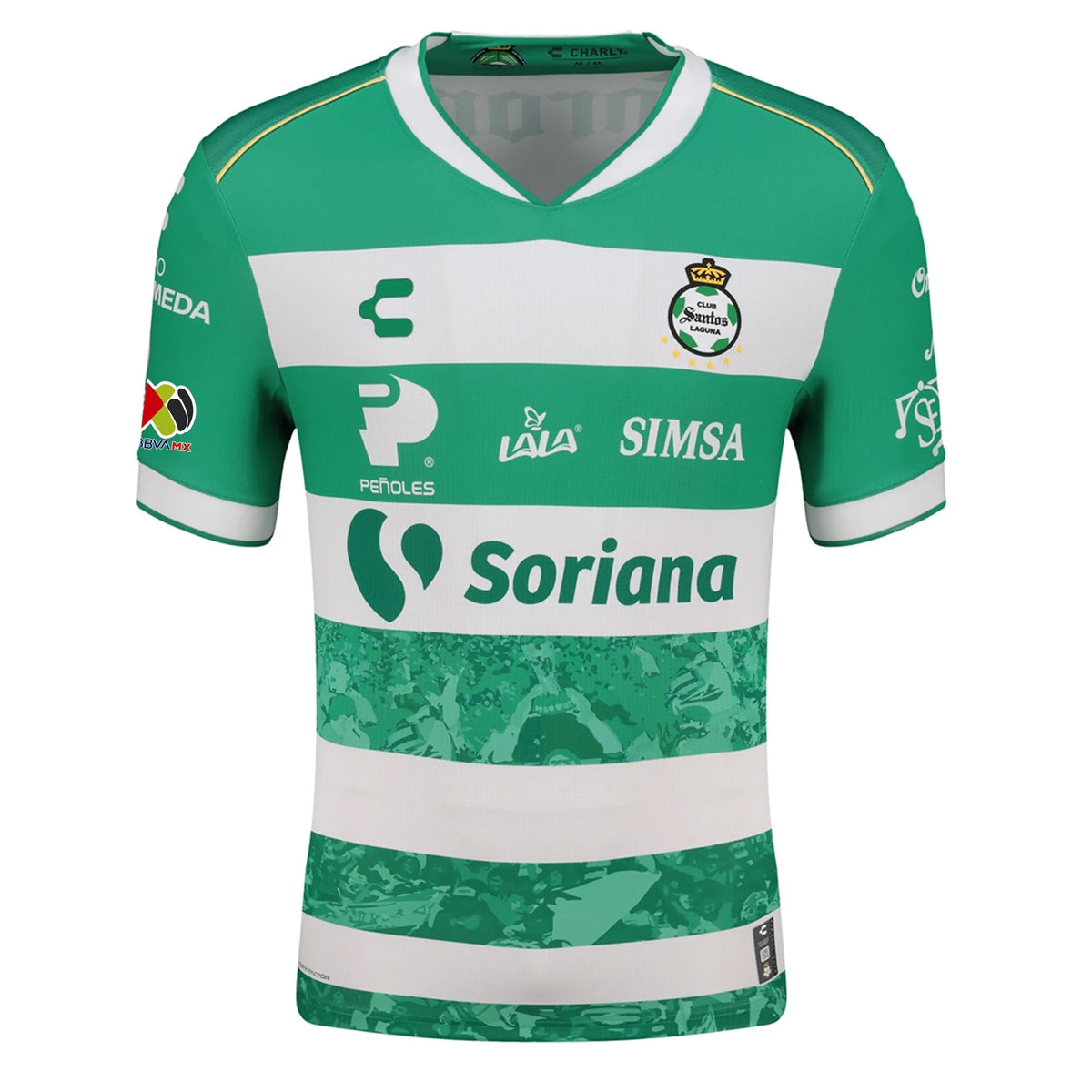 Charly Anthony Lozano Men's Santos Laguna Home Jersey 25/26 w/ BBVA MX Patches (Green/White)
