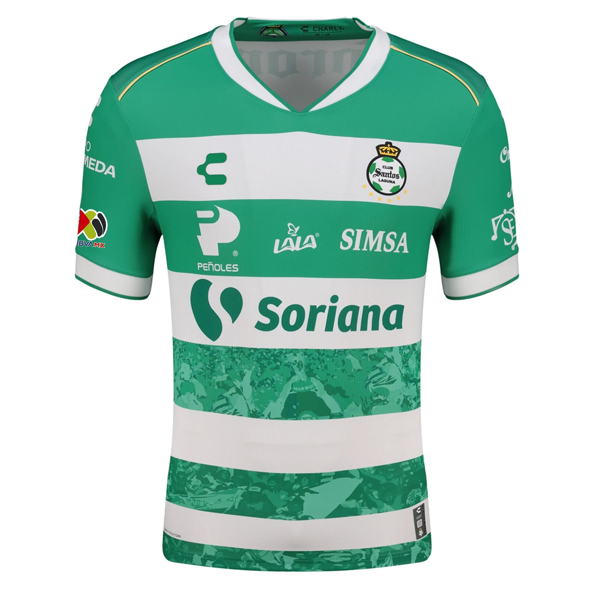 Charly Javier Guemez Men's Santos Laguna Home Jersey 25/26 w/ BBVA MX Patches (Green/White)