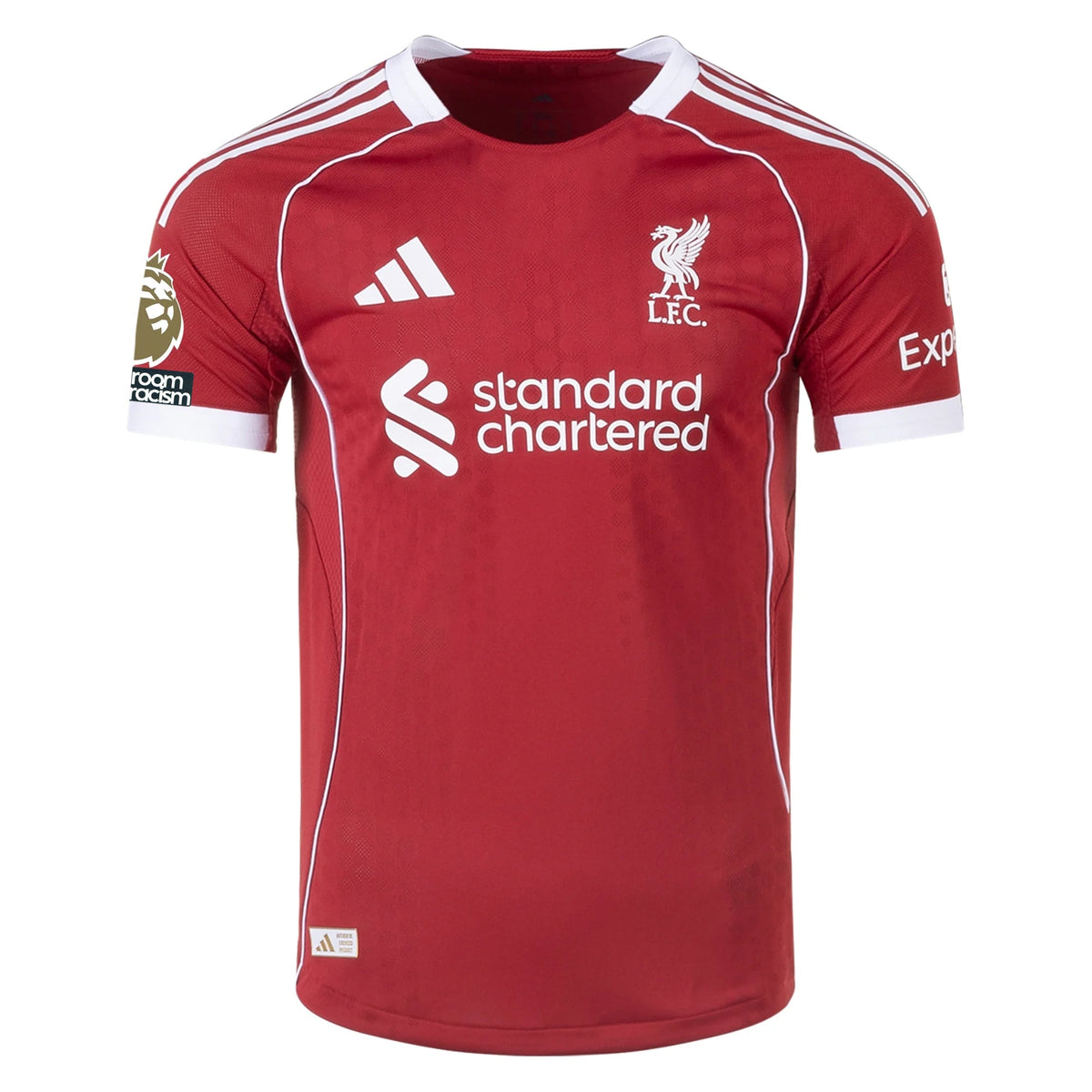 adidas Men's Liverpool FC Authentic Mac Allister Home Jersey 25/26 w/ EPL + NRFR Patches (Strawberry Red)