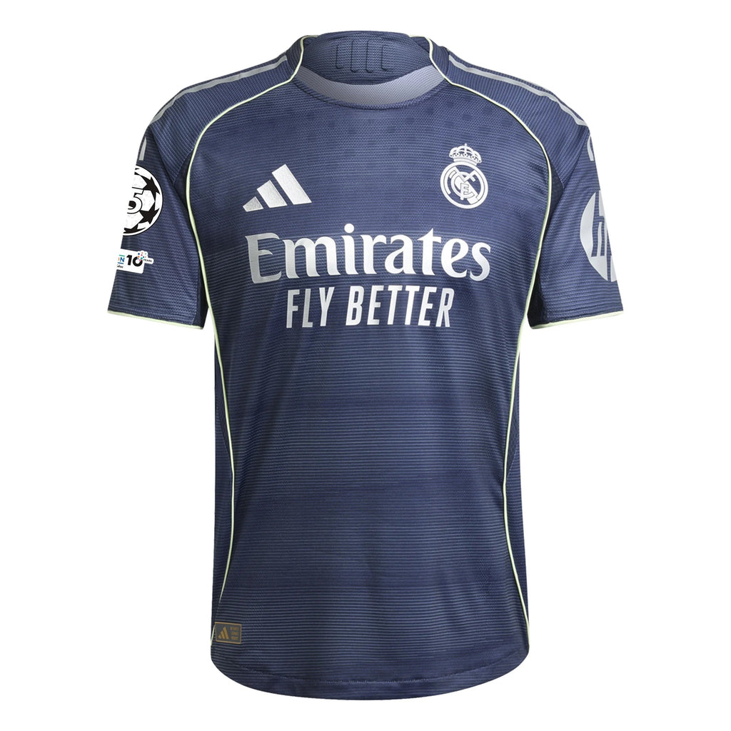 adidas AurÃ©lien TchouamÃ©ni Real Madrid Authentic Away Jersey 25/26 w/ Champions League Patches (Legend Ink