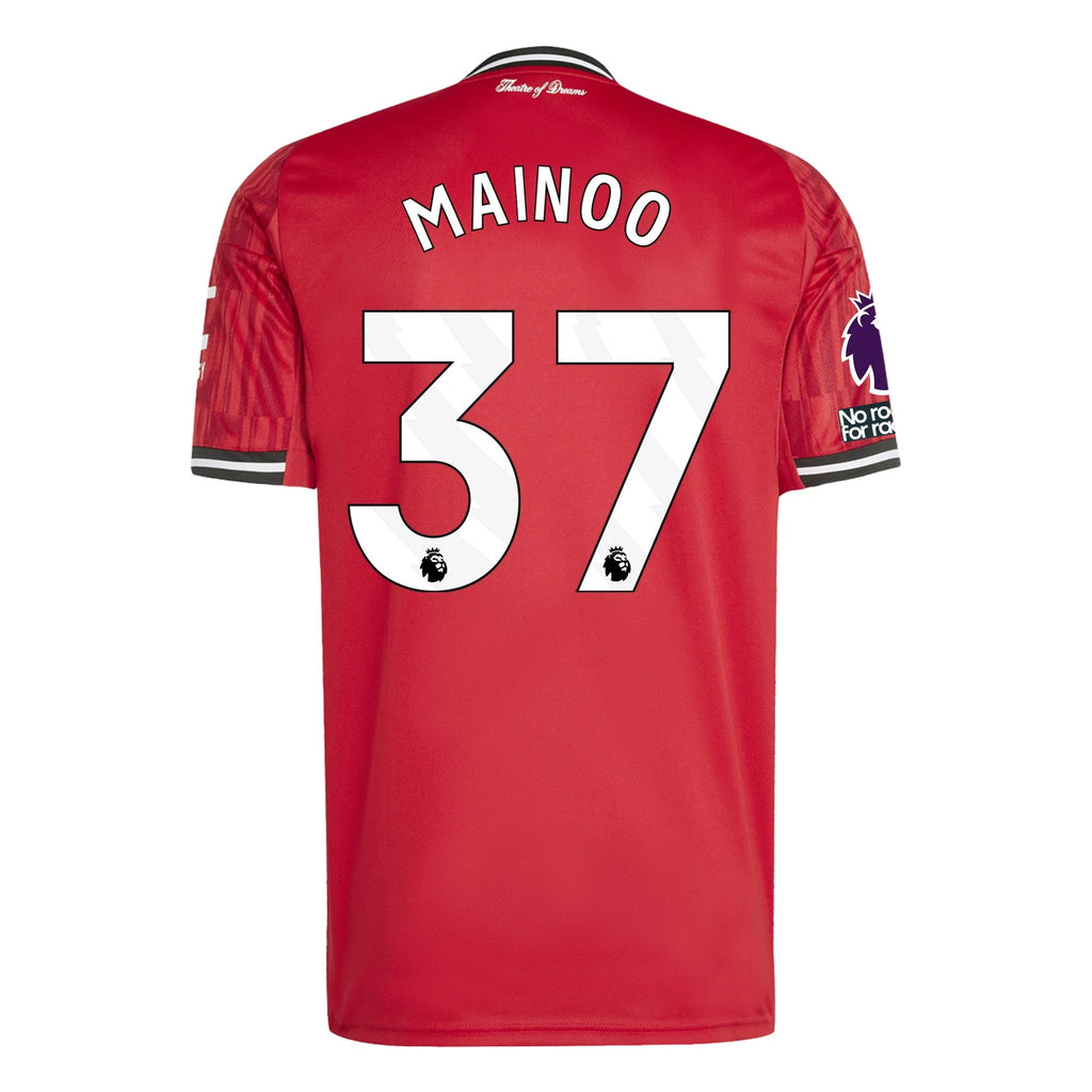 adidas Mainoo Men's Manchester United Home Jersey 25/26 w/ EPL + NRFR Patches (Red)