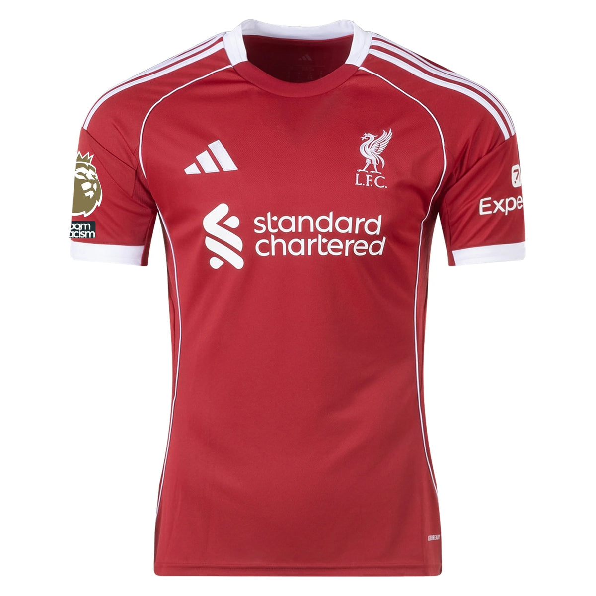 adidas Diogo Jota Men's Liverpool Home Jersey 25/26 w/ NRFR + EPL Champions Patch (Strawberry Red)